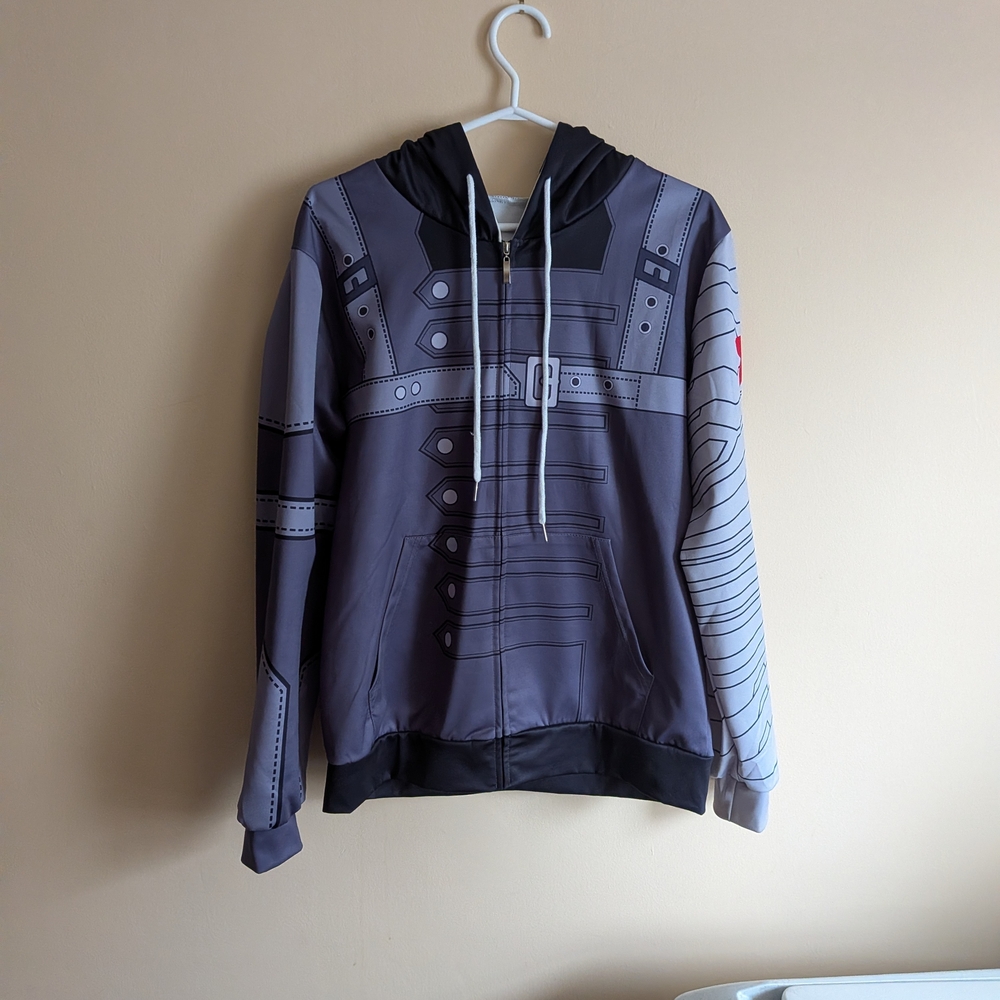 Winter Soldier Graphic Zip-Up Hoodie with Hood